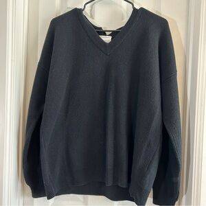 Armedangels Wool Blend V-Neck Sweater Size‎ Medium Black Sustainable